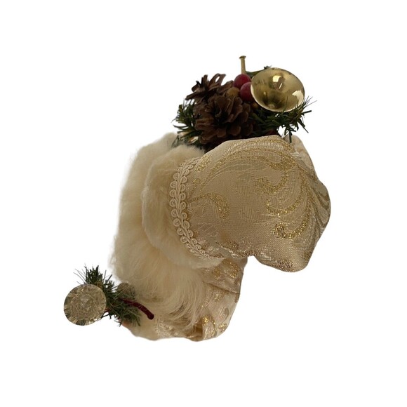 Christmas Santa Claus Doll 16” tall Gold & White Standing Presents Tree Topper - Picture 12 of 12